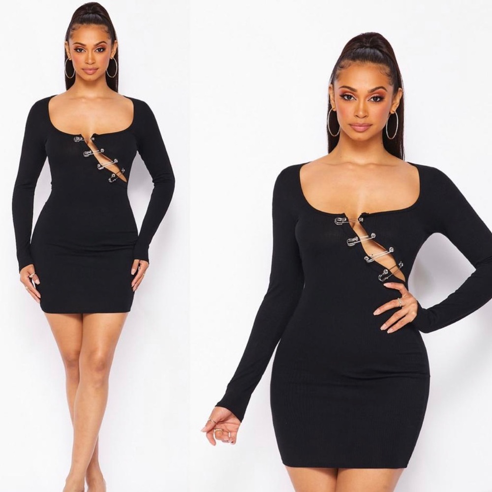 Pin design mini dress